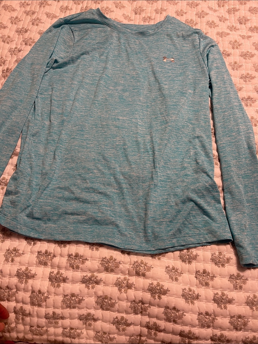 Under Armour Teal Heather Long-Sleeve Crew Neck Top